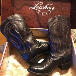 Lucchese Full quill ostrich boot, size 10.5, excellent condition worn 5 times.